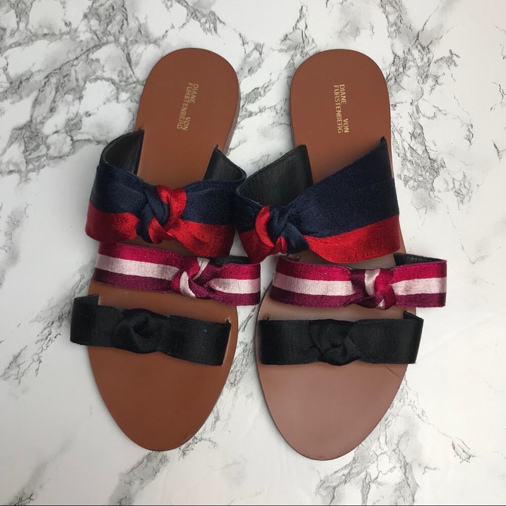 Diane Von Furstenberg Red and Black Sandals